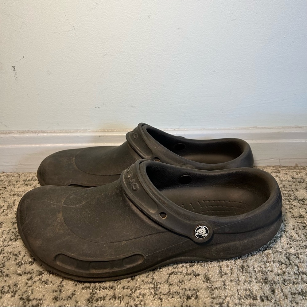 Crocs Unisex Black Bistro at Work Slip-On Sandals Size 12 Men’s
